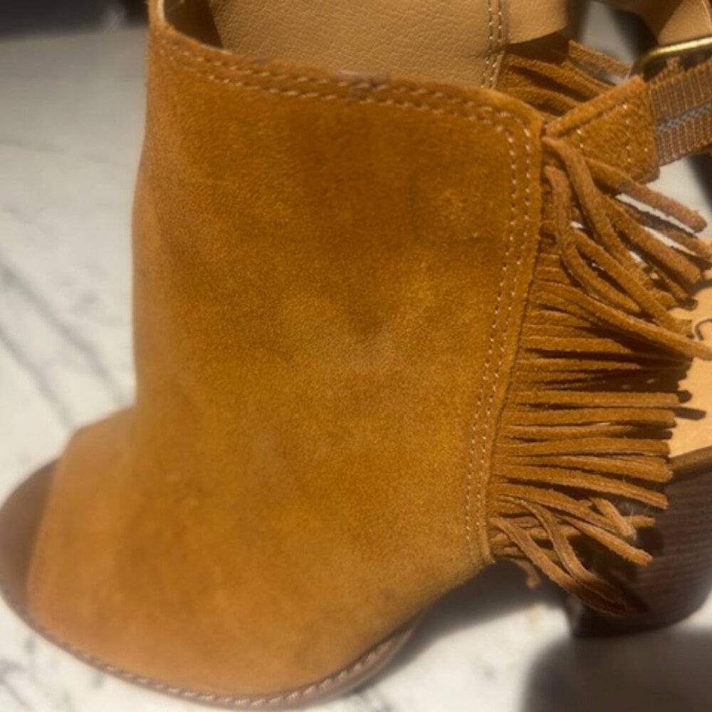 Lucky Brand Open Toed Fringe Bootie